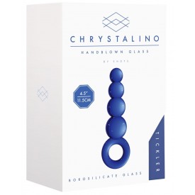 Синяя анальная пробка Chrystalino Tickler - 12 см.